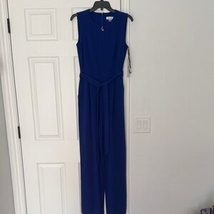 Calvin Klein Royal Blue Belted Jumpsuit